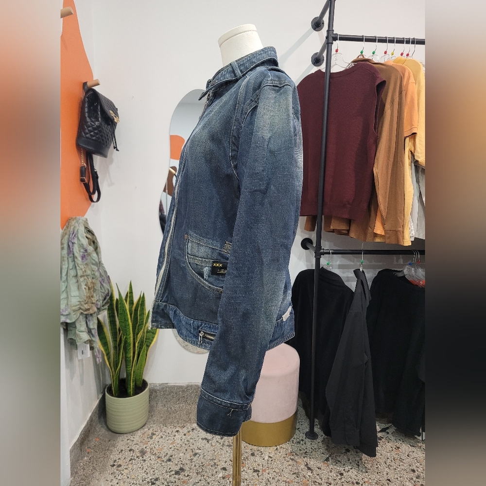 Y2K Denim Zip-Up Jacket - Picture 3 of 8